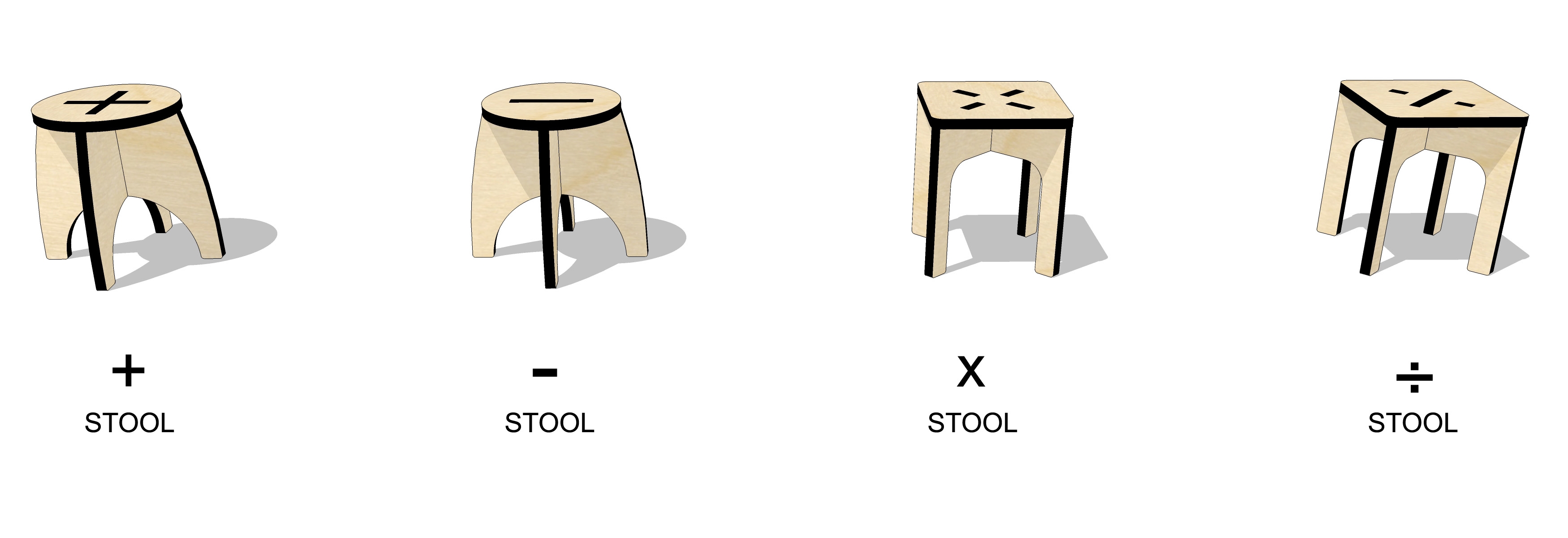 ta.le objects - ARITHMETIC 300 STOOLS SERIES AXO