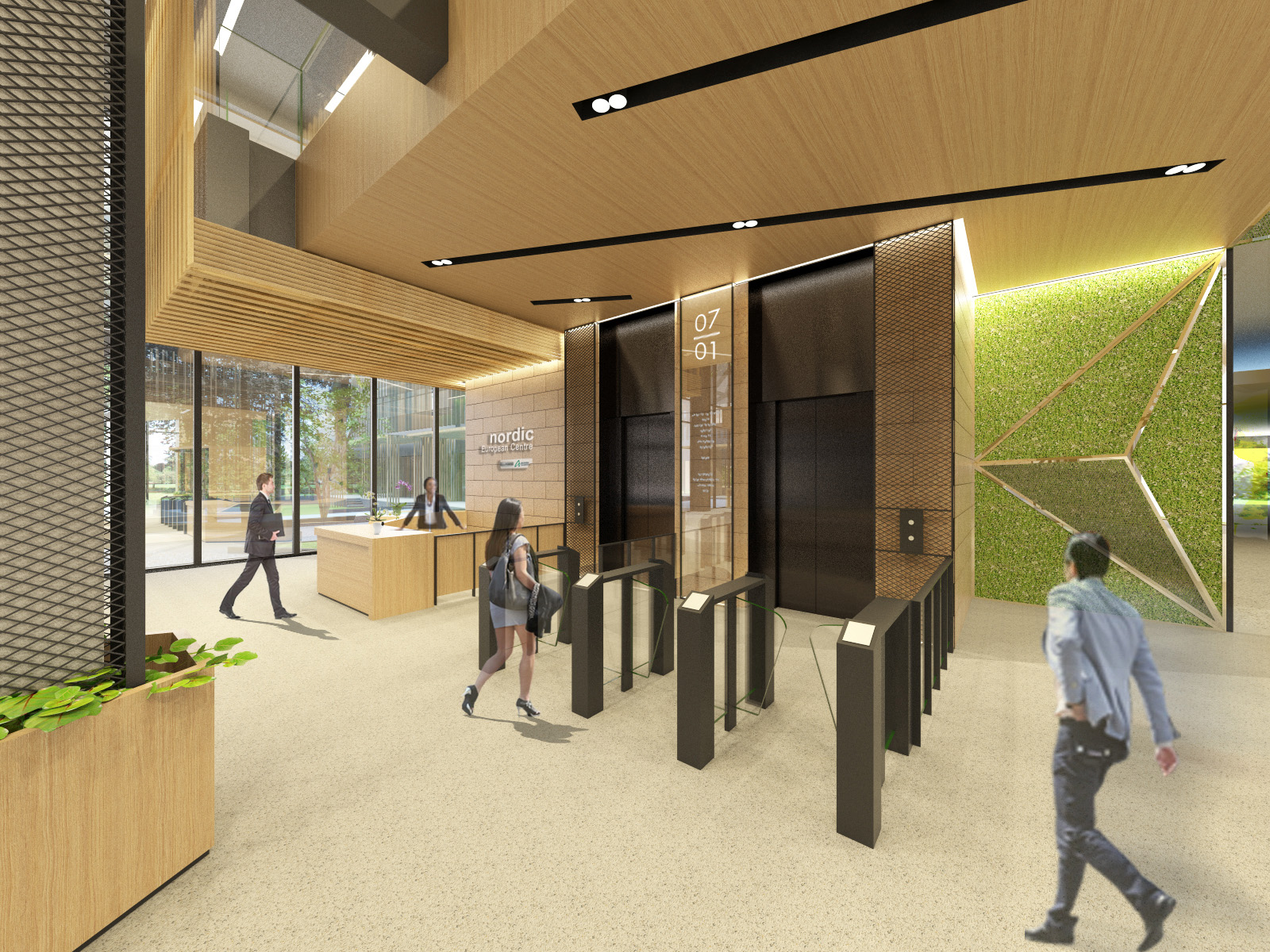 NEC Lift lobby